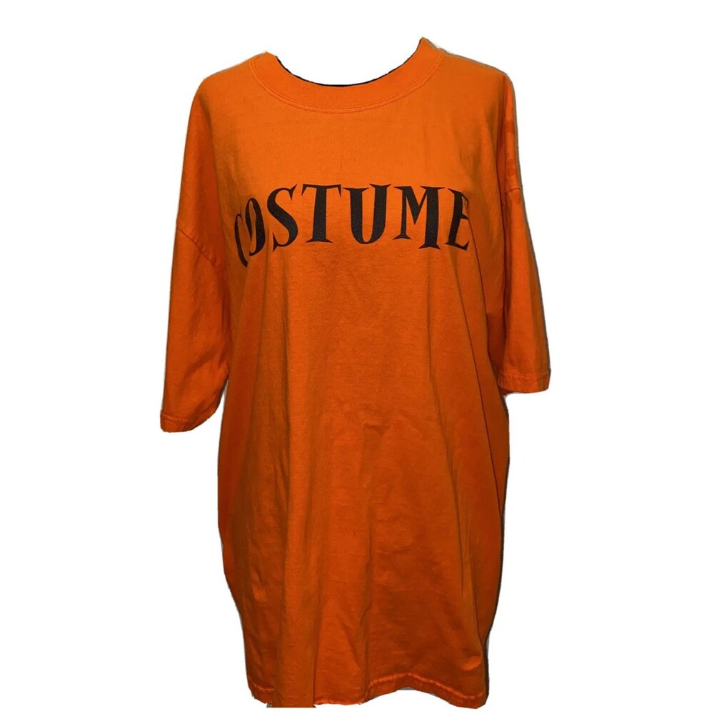 Halloween Unisex Gildan Active 100% Cotton Orange Short Sleeve “Costume” T-Shirt